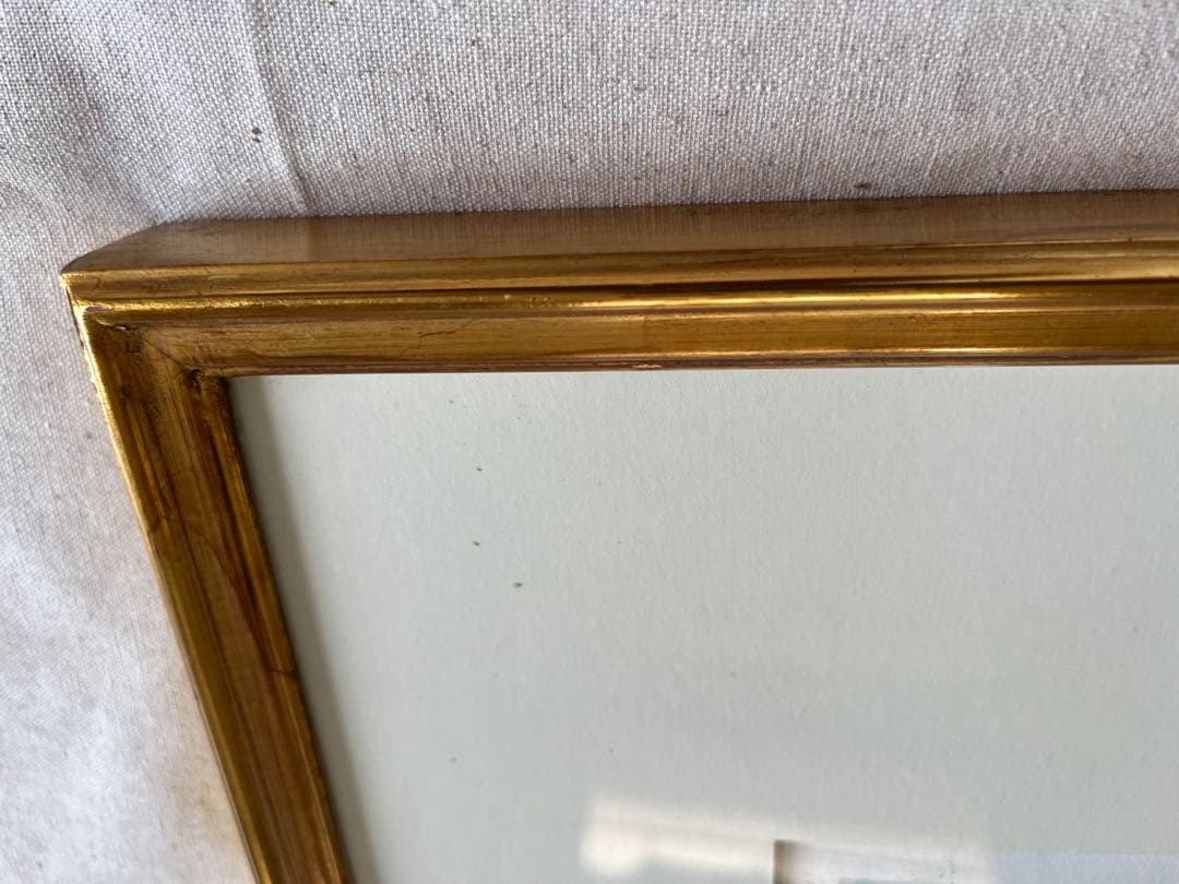 大判 リトグラフ アンドレ・ブーリエ「港に吹く風」額装 版画 サイン