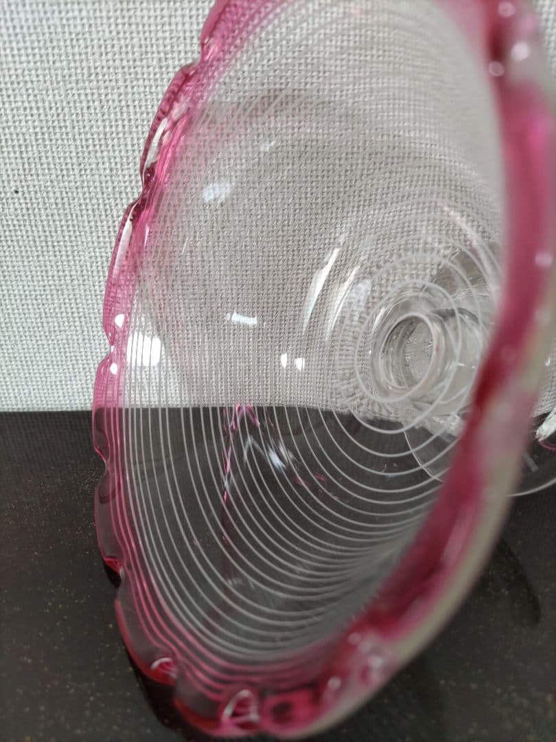 氷コップ 金赤べり 糸巻き輪花型 明治〜大正期