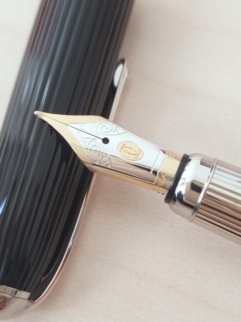 極美品 ルイ カルティエ 18K 万年筆 プラチナフィニッシュ ST170039