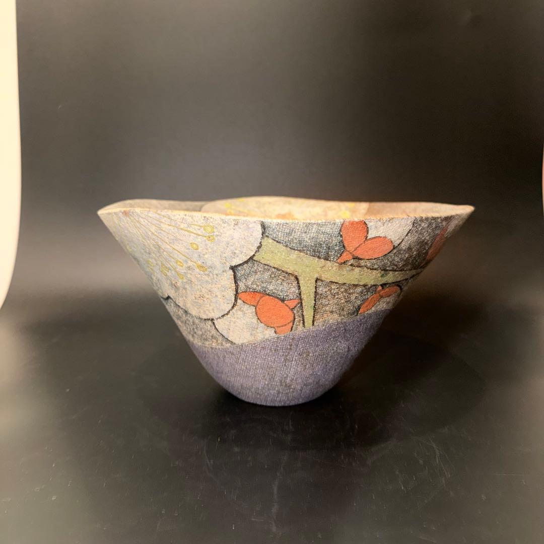Z*ト様 伊藤東彦 布目梅文鉢 笠間焼 共箱 骨董