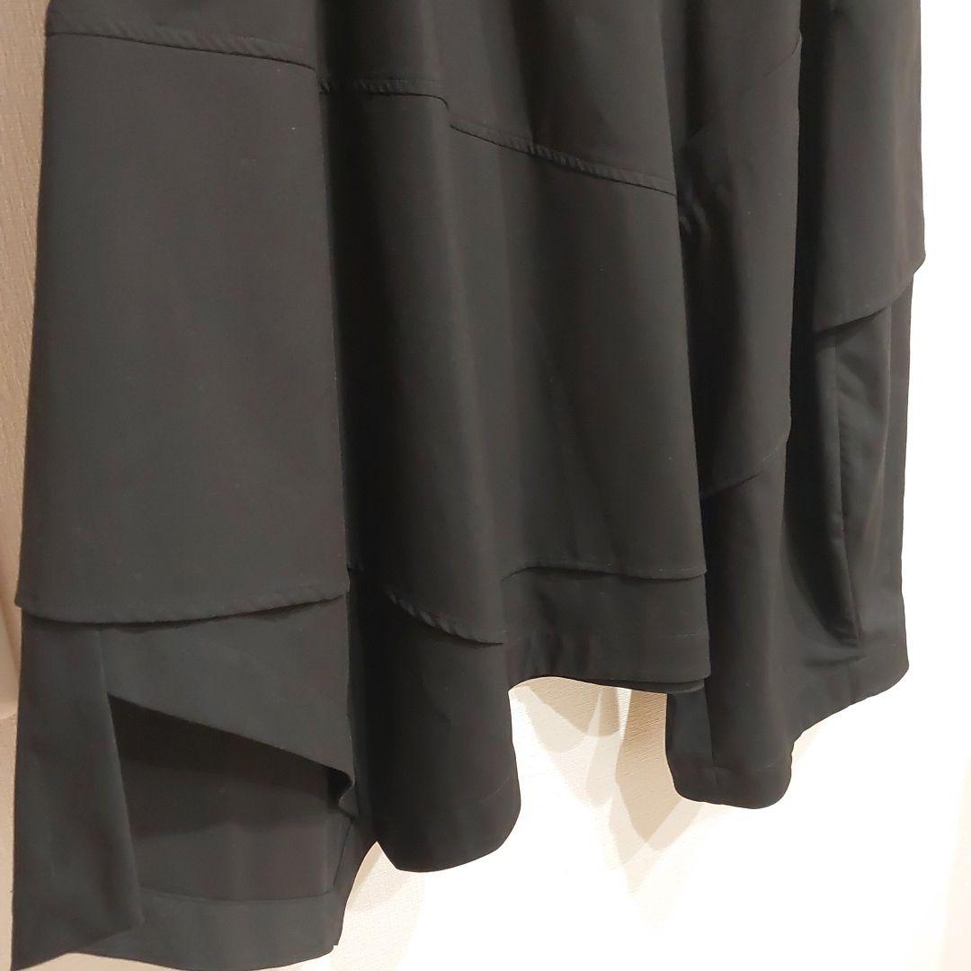 タグ付【MOYURU 萌】モユル 変形パンツ アシンメトリー ウエストゴム 黒