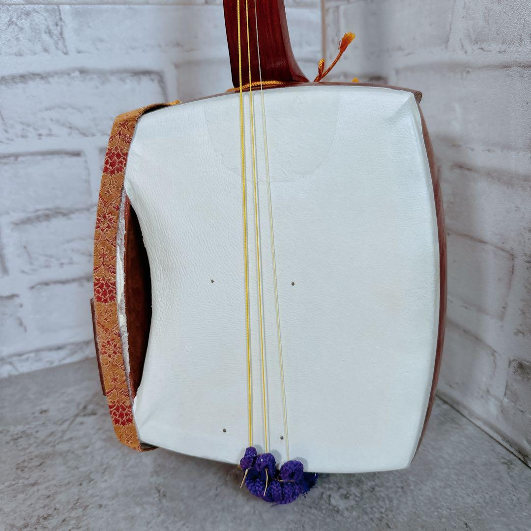 紫檀 子持ち綾杉 三味線 花梨 丸打胴 二本セット スタンド付 和楽器