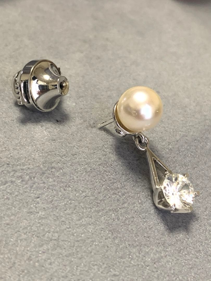 ☆MIKIMOTO☆パール×揺れるビジュー ピンブローチ