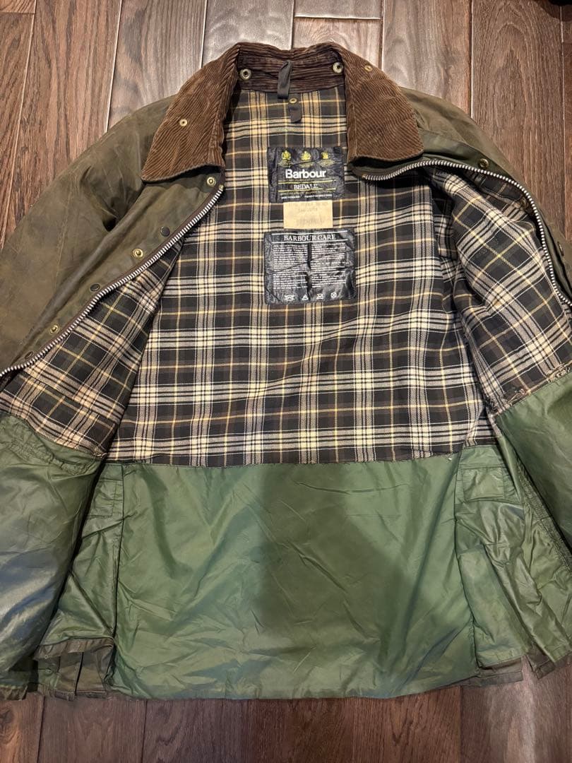 バブアーBarbour オリーブグリーンジャケット　オイルドコットン　ビンテージ