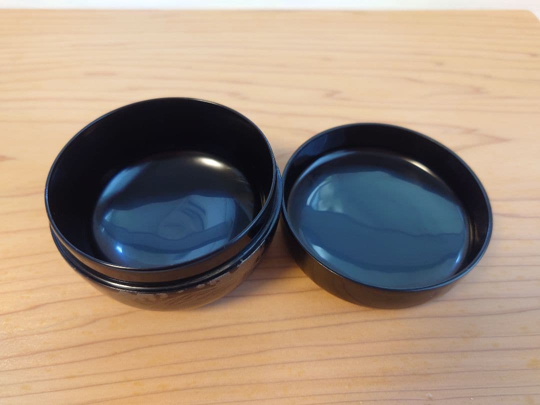 佳香】山中塗工房 冴 月浪蒔絵平棗 共箱 茶道具