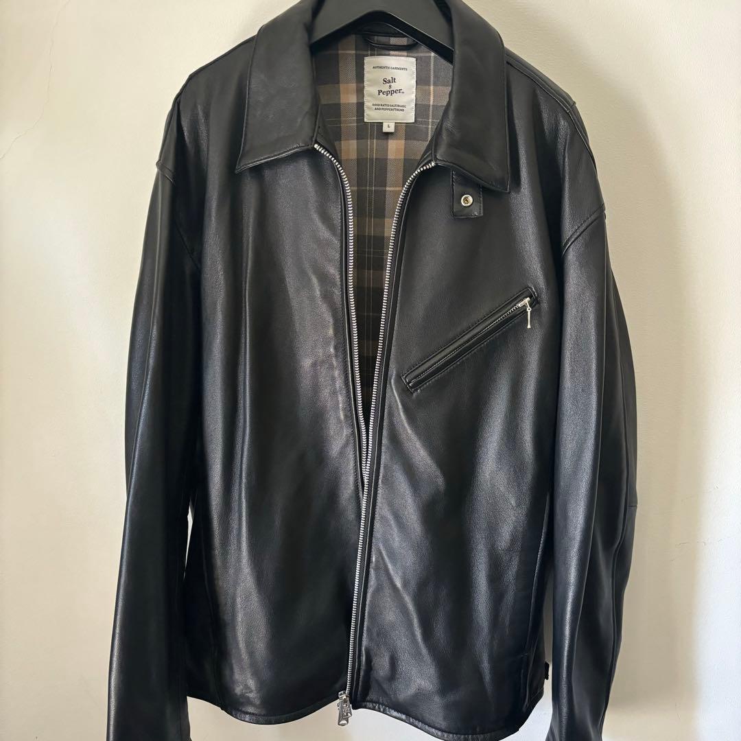値下 Salt &Pepper ラムレザージャケットL ライダース 美品