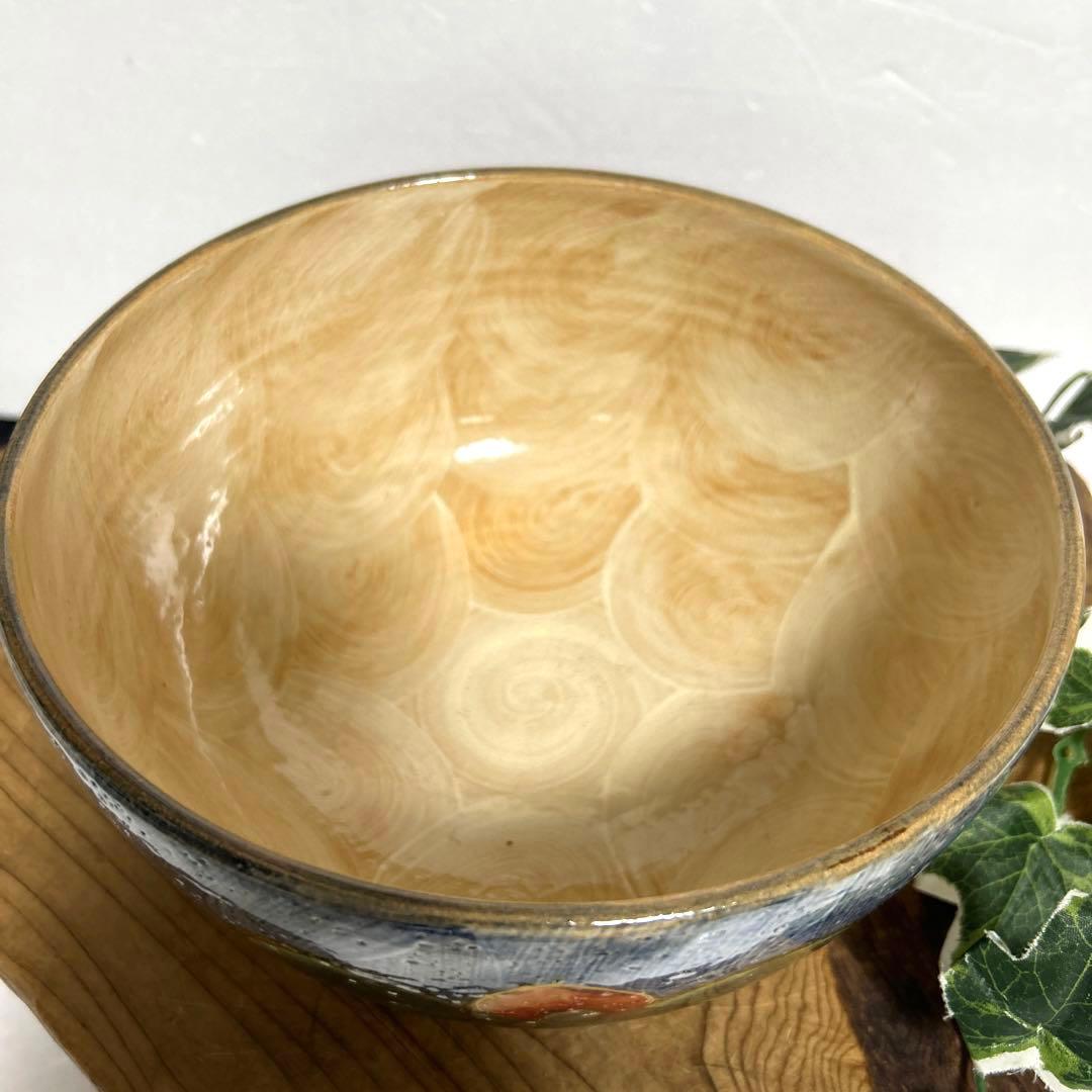 未使用　清水焼　京焼 土渕陶葊　陶あん　陶葊窯 絵付け　椿柄　大鉢　菓子鉢　茶道