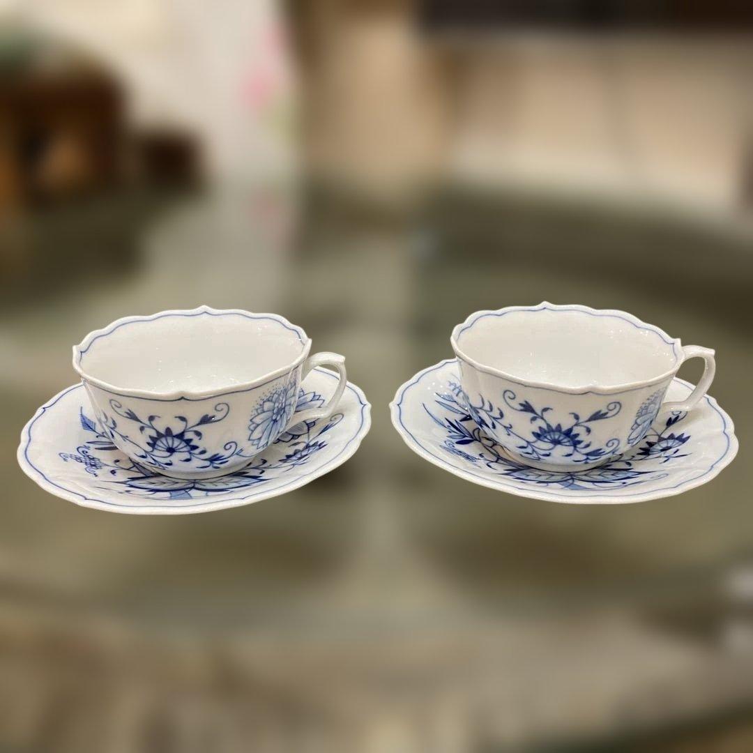 連休値下げ マイセン ブルーオーキッド ティーカップ ソーサー 2客揃え