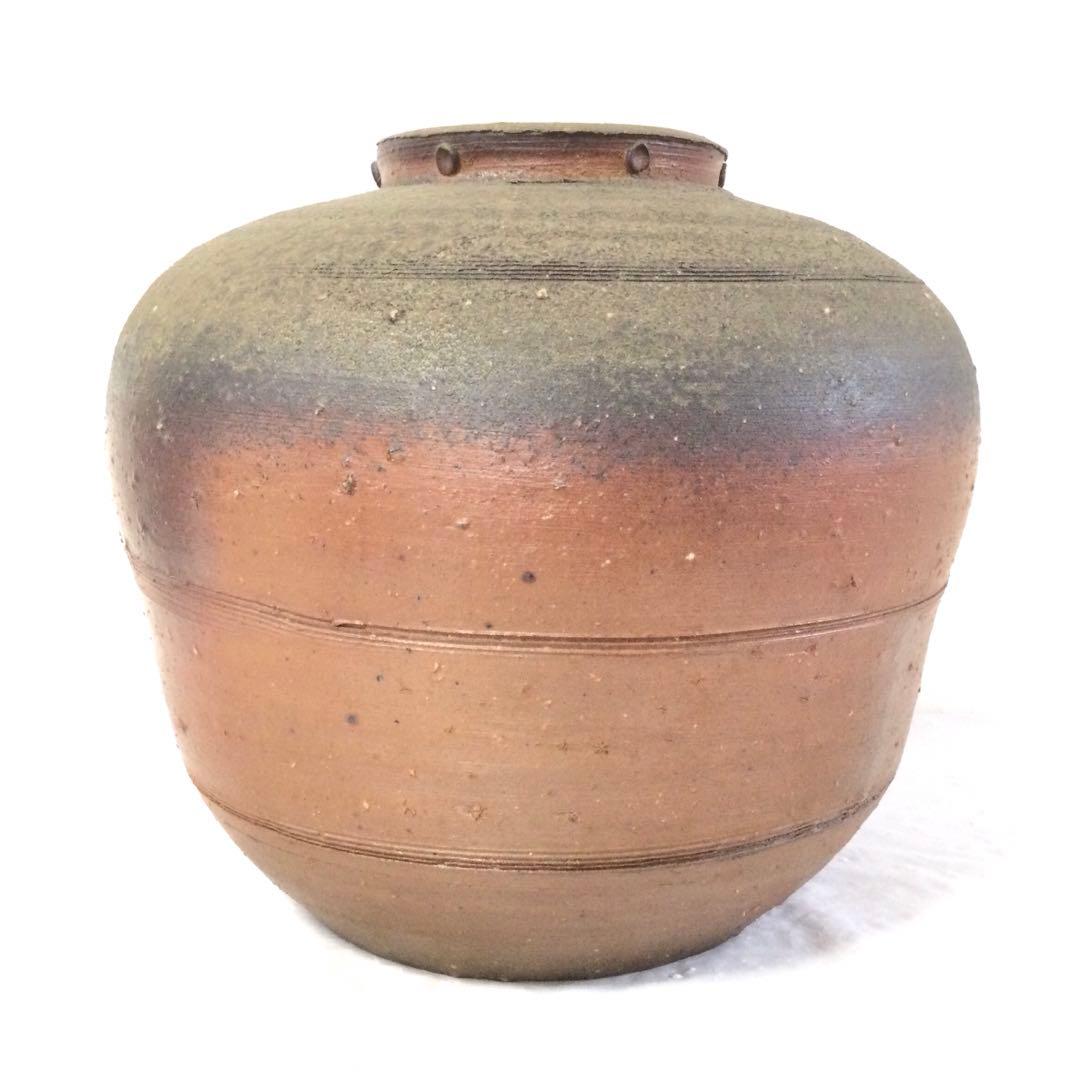 備前焼 大壷 小西陶蔵作 飾り壷 供箱付 AB4