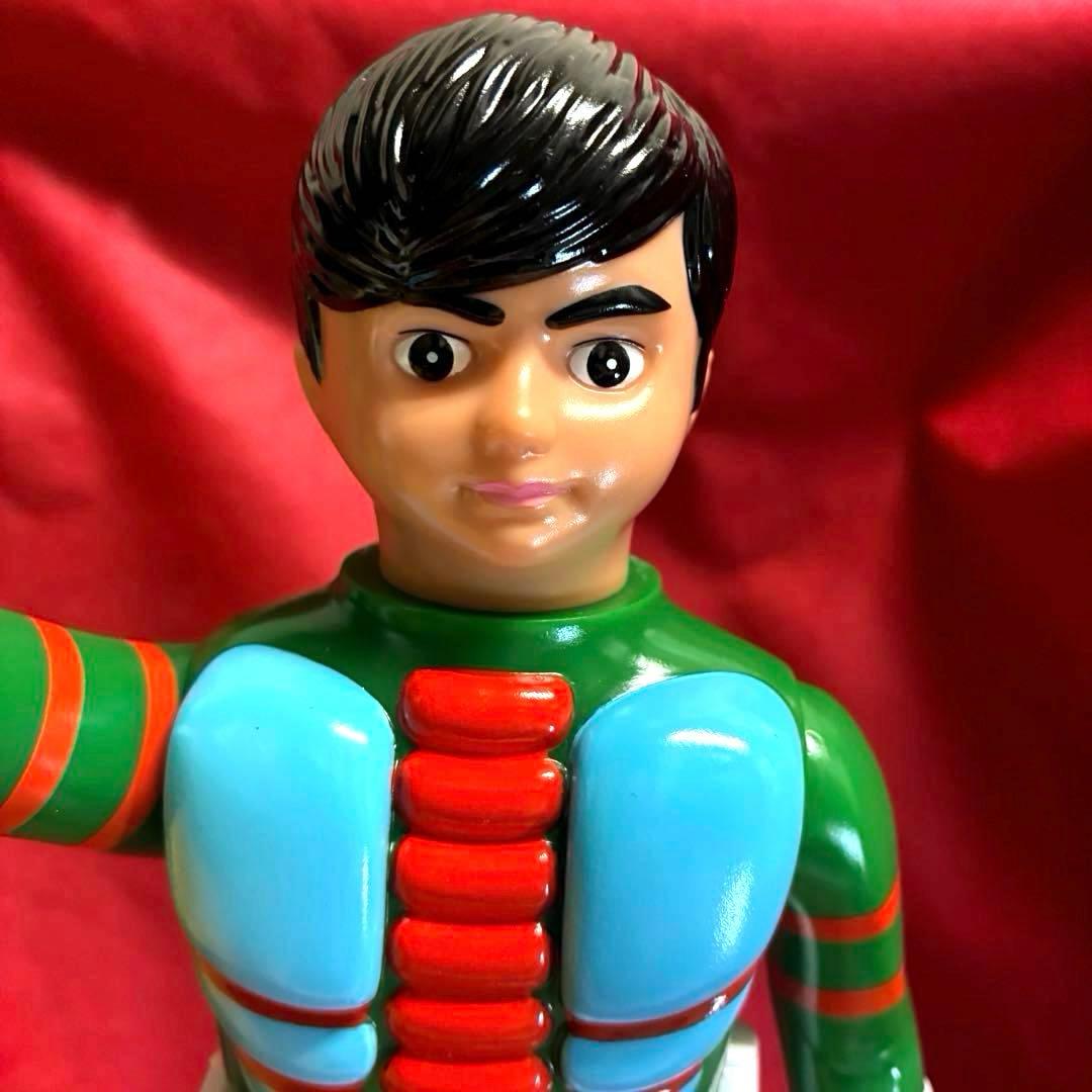 27cm！【昭和レトロ】■ 面取れ 仮面ライダーV3 ソフビ 極美品