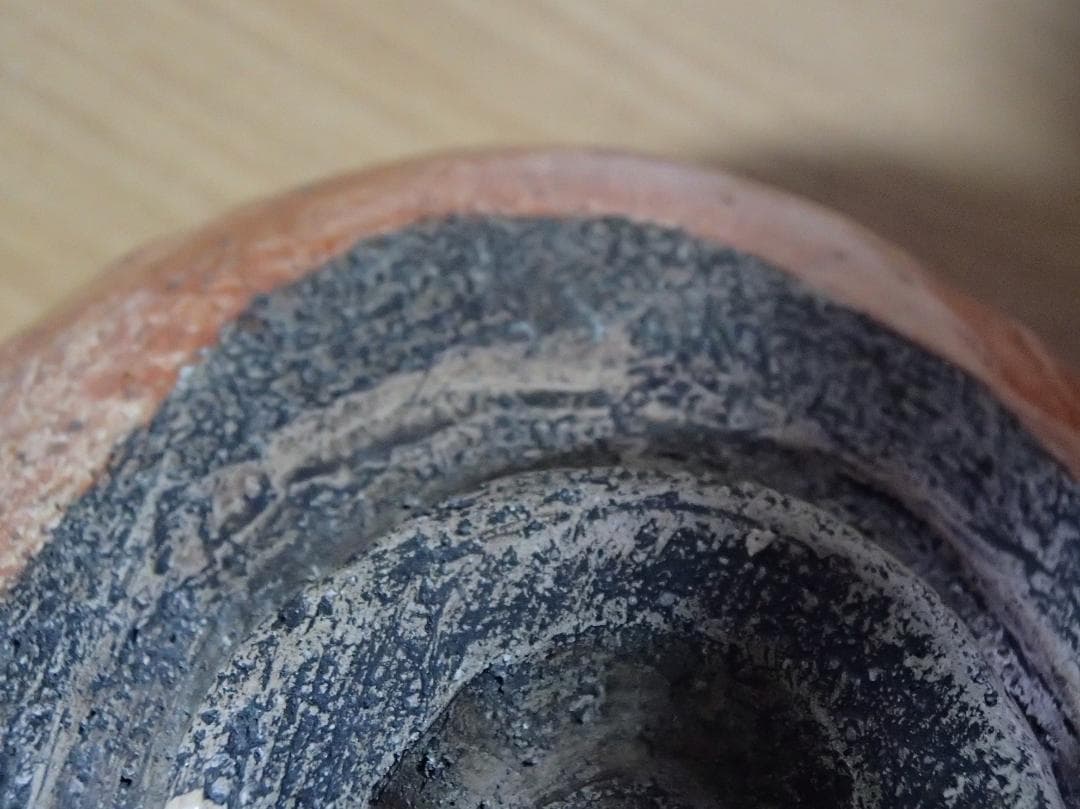 姥ヶ餅焼 赤楽 茶碗 説明文注意