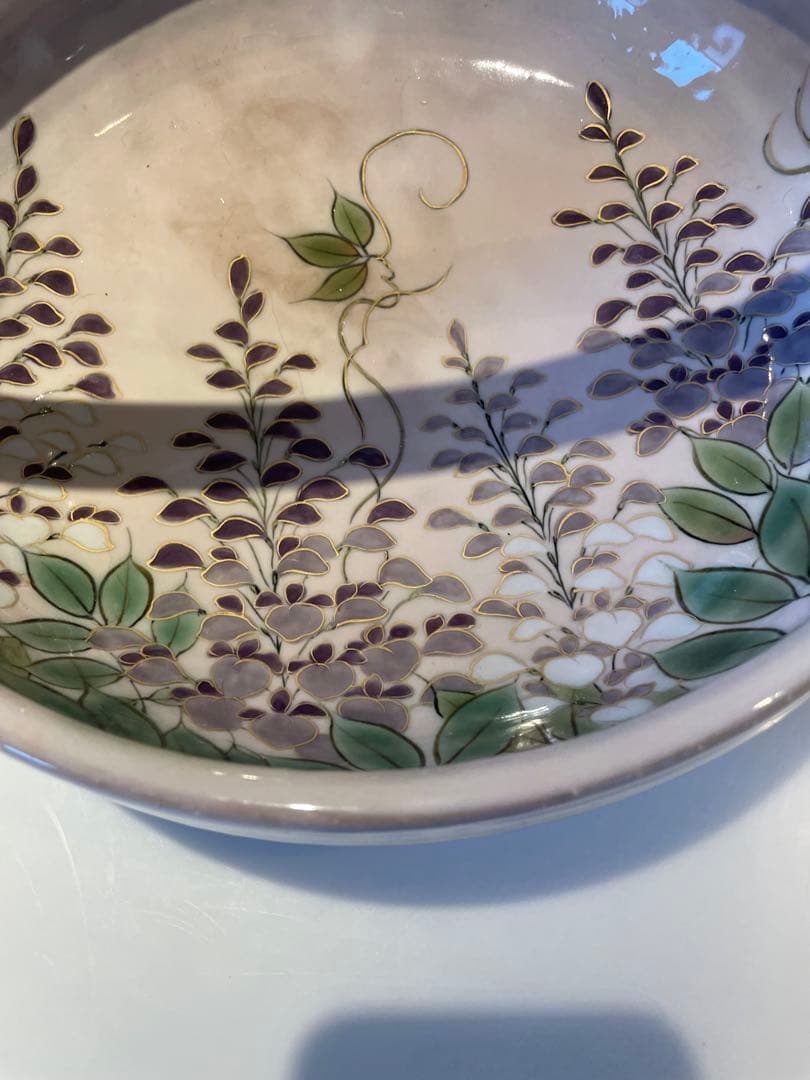 陶葊 陶あん 取手付き器 藤の花