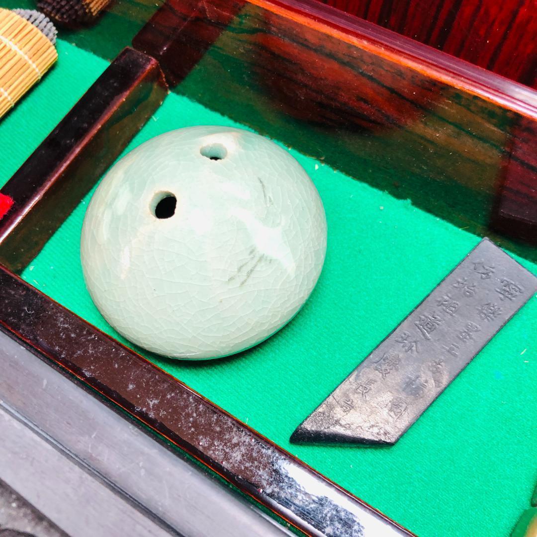 書道セット　硯　竜　彫刻　骨董品　古美術　特大サイズ7.3㎏　未使用品　筆墨函