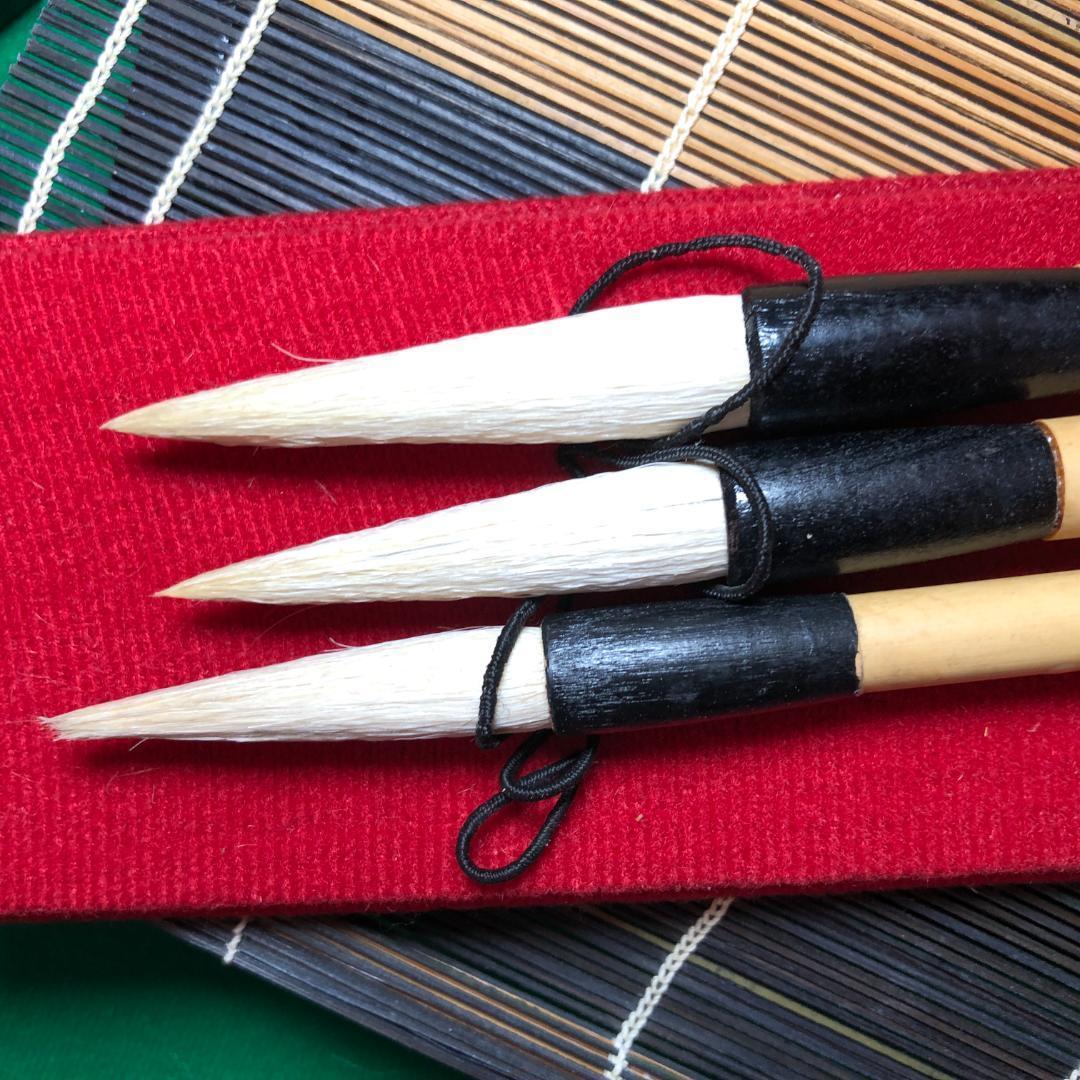 書道セット　硯　竜　彫刻　骨董品　古美術　特大サイズ7.3㎏　未使用品　筆墨函