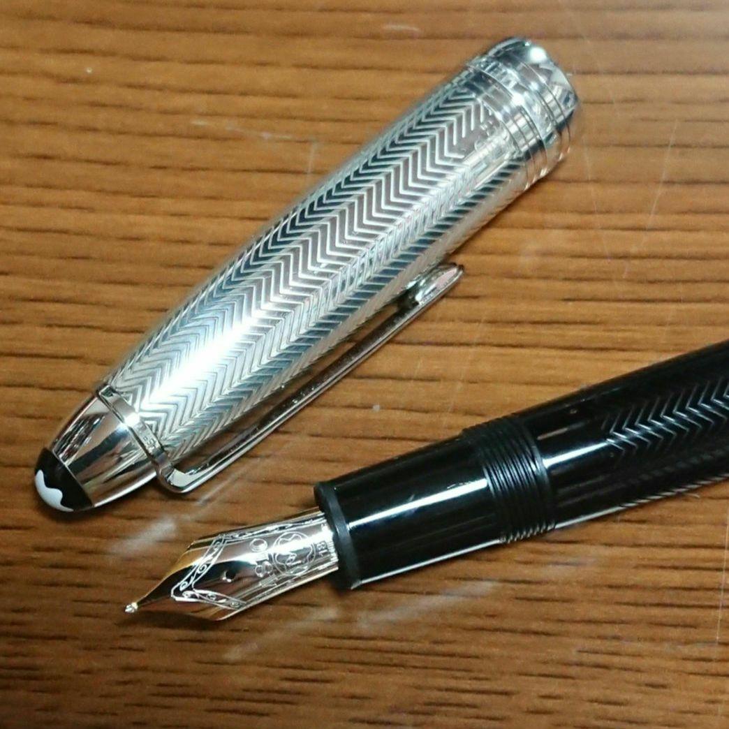 極上♪】 モンブラン 万年筆 ソリテール 146 ドゥエ シルバーバーリー