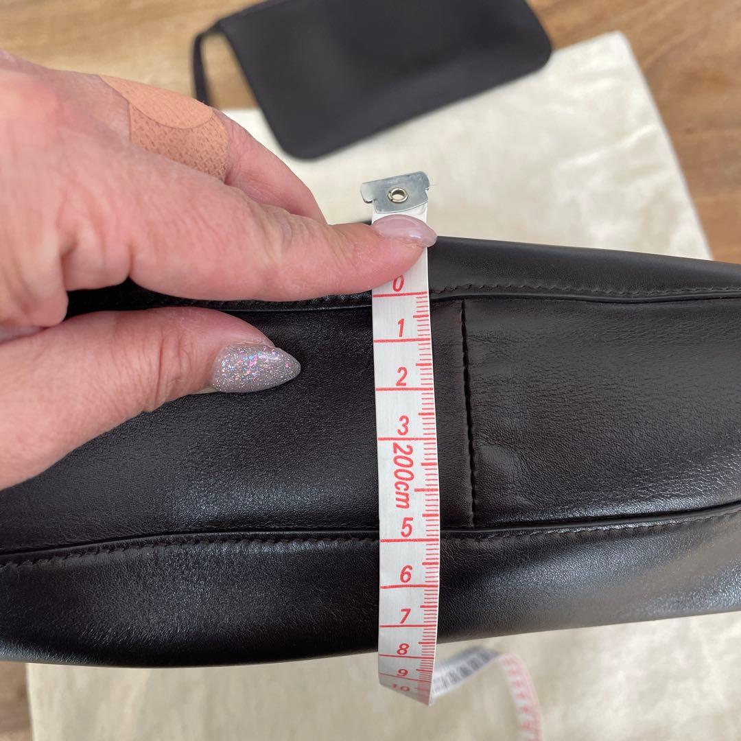 グッチ　ダークブラウン レザー ショルダーバッグ