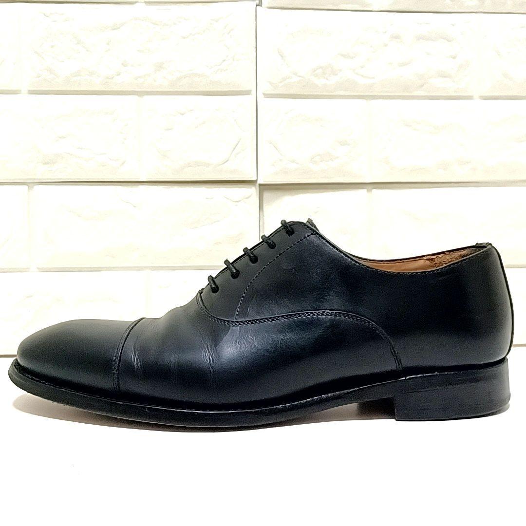 【美品】Berwick　バーウィック　内羽根　レザー　ストレートチップ　ブラック