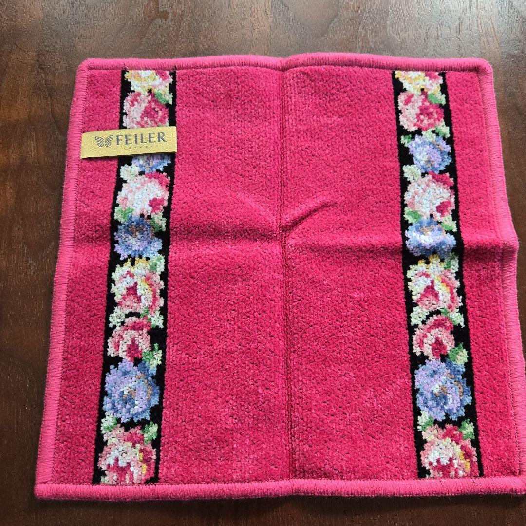 FEILER 花柄 タオルハンカチ ピンク 約25cm - メルカリ