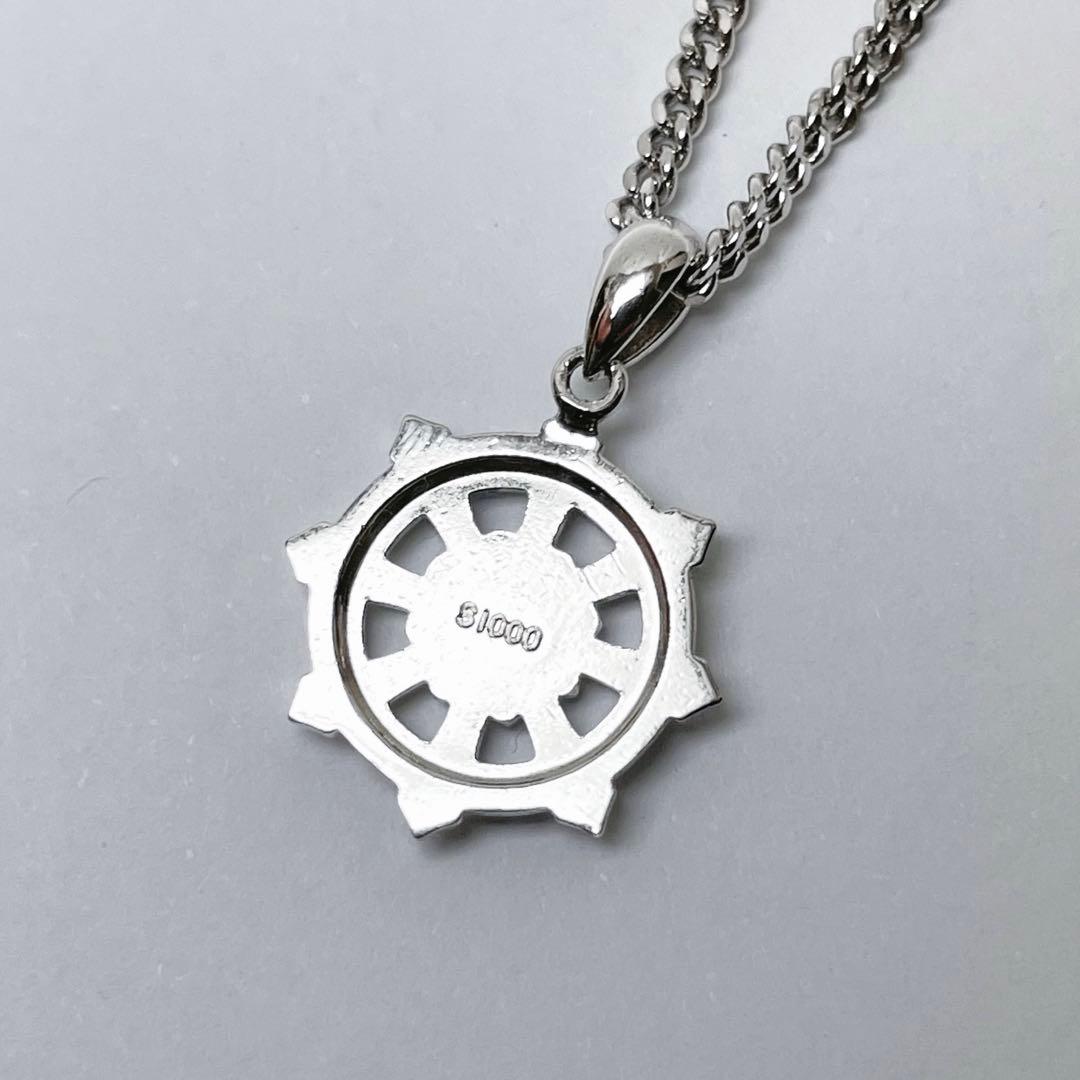 未使用】真如苑 真言宗総本山伝燈苑 仏法輪 シルバー 純銀 ネックレス