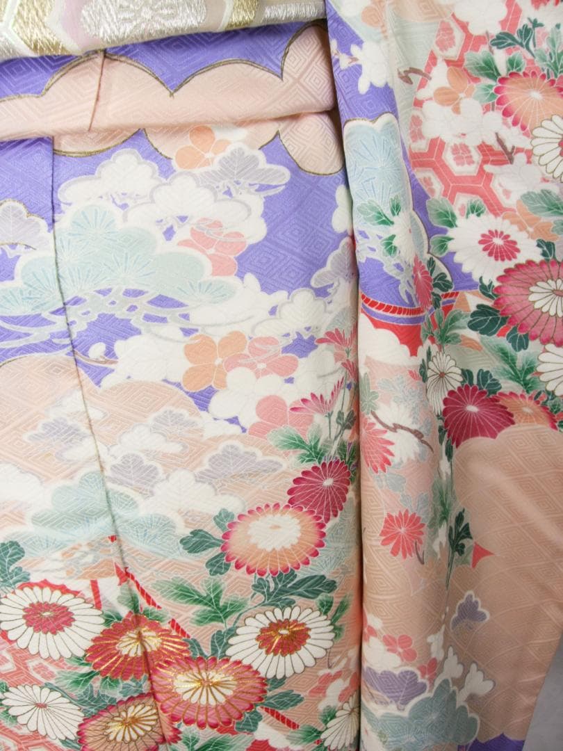 名門藤原織物 振り袖 フルセット 別誂長襦袢付 金駒刺繍 絞り 袋帯 701