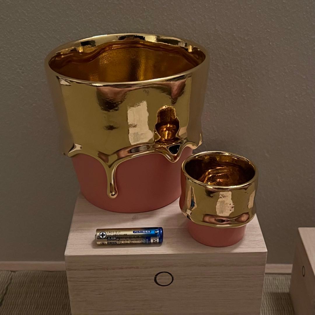 桑田卓郎 湯呑み ぐい呑み 未使用 共箱 Takuro Kuwata 金彩 タレ