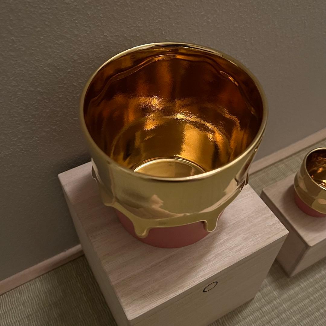 桑田卓郎 湯呑み ぐい呑み 未使用 共箱 Takuro Kuwata 金彩 タレ