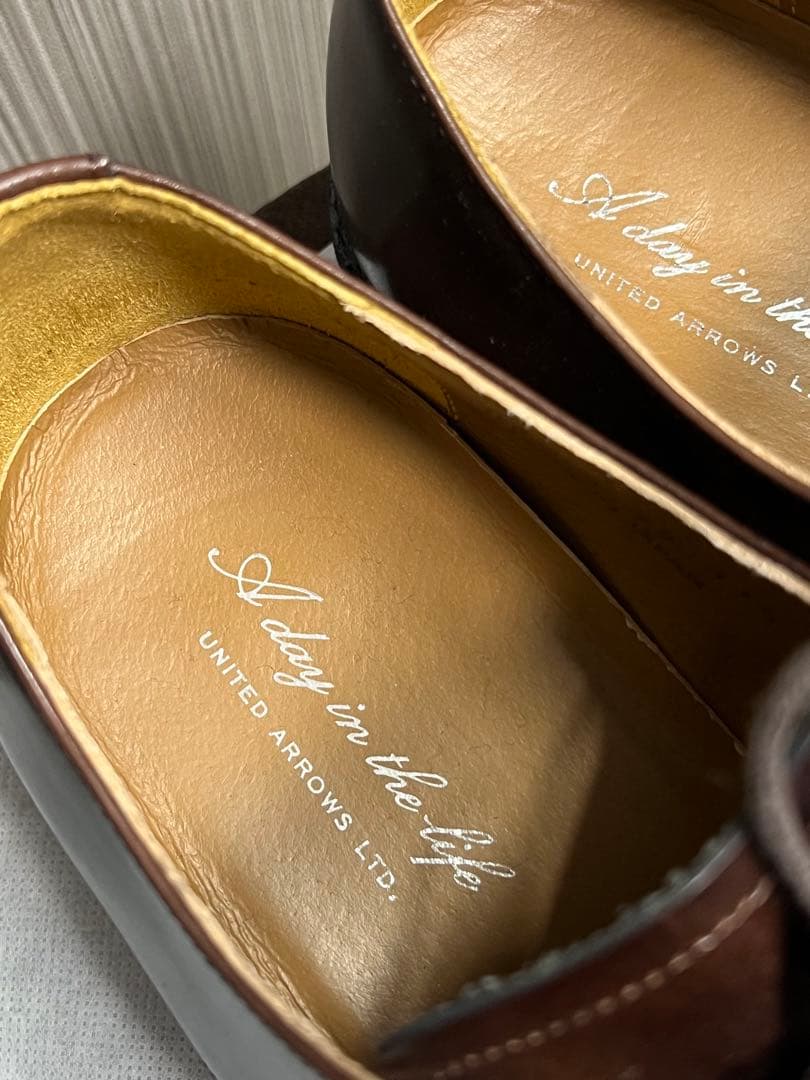 【美品】REAGAL/united arrows/ダークブラウン レザーシューズ