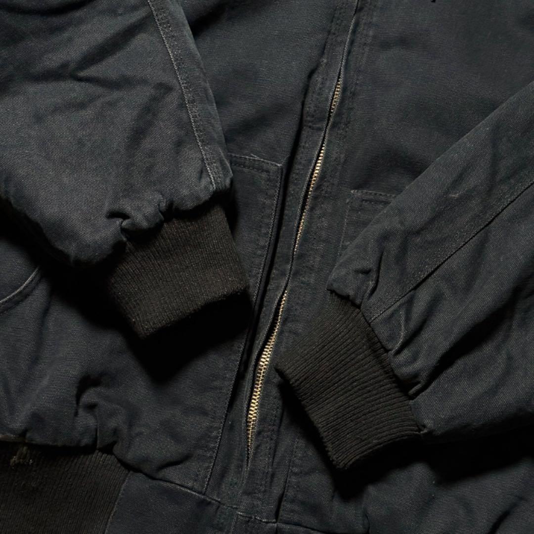 2303 古着Corner Stoneダック地アクティブジャケット企業系ロゴ墨黒