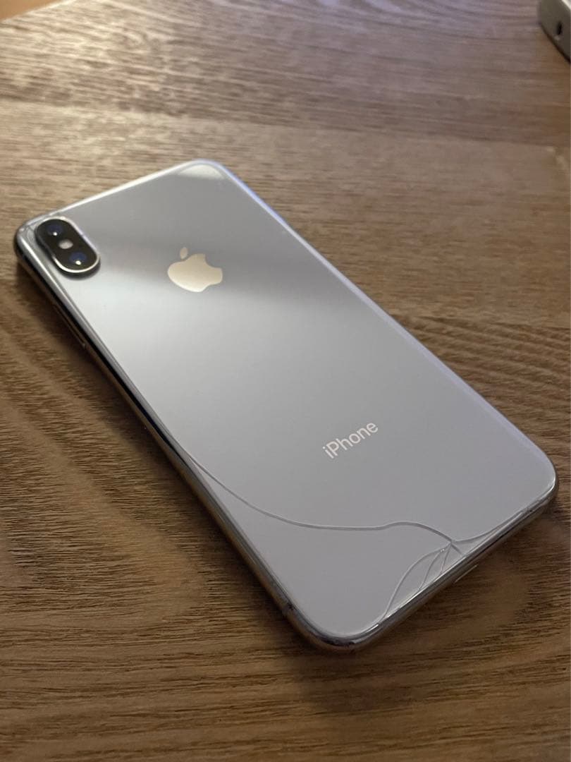 iPhoneX Silver256GB iPhone X Silver 256 GB 背面割れ有り SIMフリー