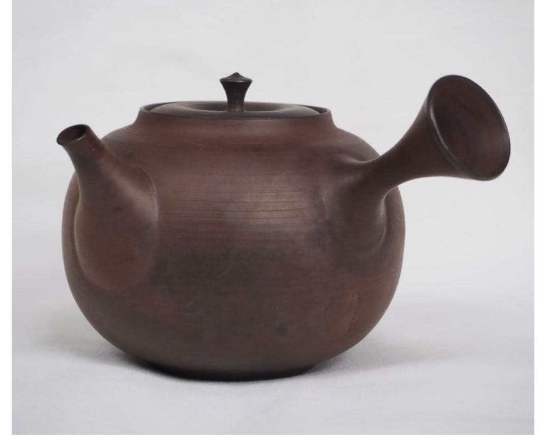 送料無料　常滑名工 水野陽景作 窯変朱泥急須　薄胎重さ145ｇ　煎茶道具