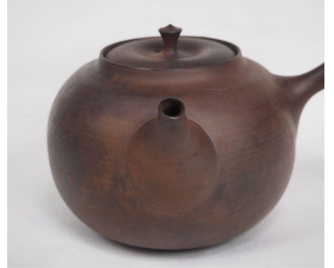 送料無料　常滑名工 水野陽景作 窯変朱泥急須　薄胎重さ145ｇ　煎茶道具