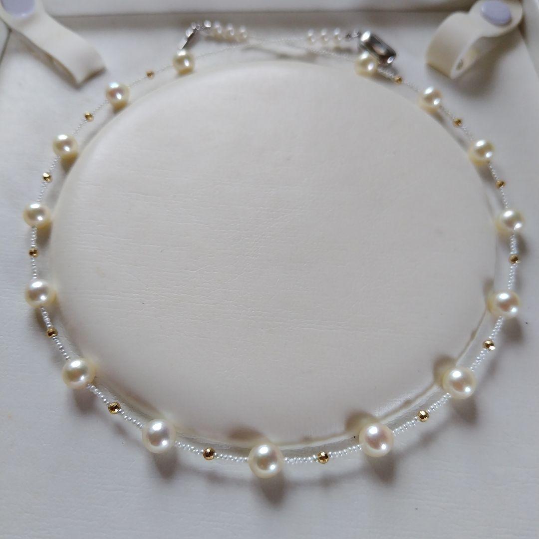 アコヤ真珠 あこや砂ケシパール オメガ風ネックレス