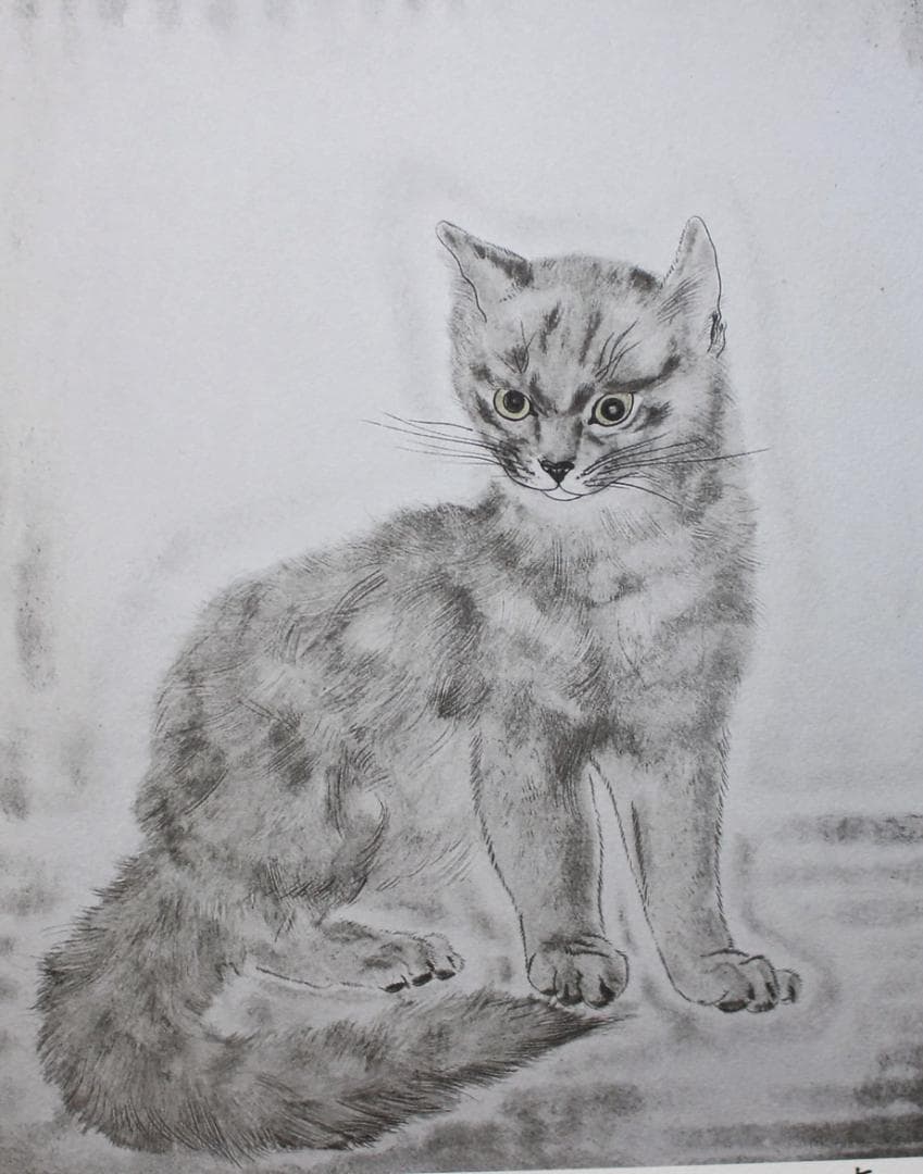 藤田嗣治 エスタンプリトグラフ「猫」 19/100 - メルカリ