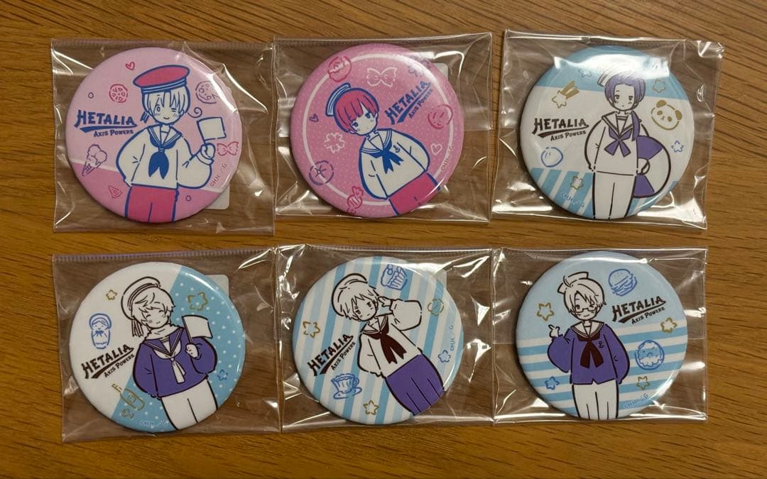 ヘタリア】日丸屋先生描き下ろし水兵缶バッジセット 枢軸・連合