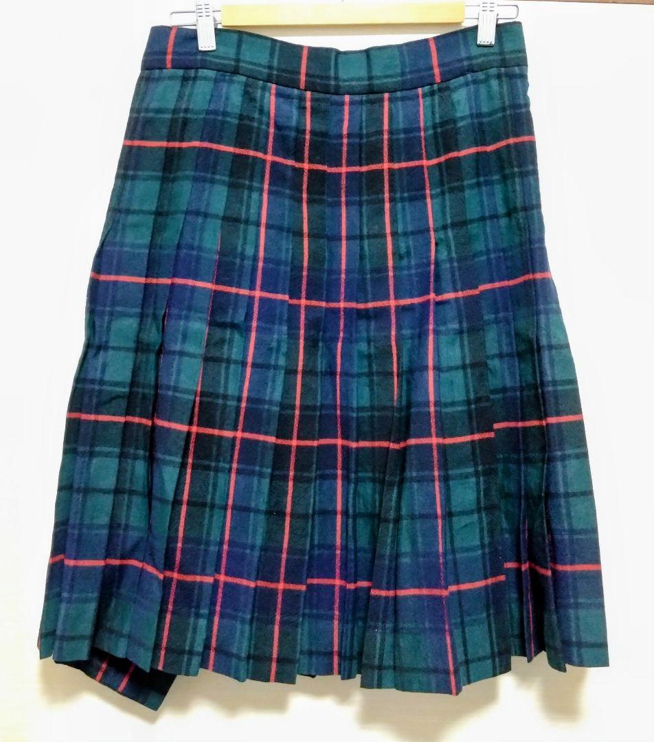 AD2011 トリココムデギャルソン タータンチェックプリーツスカート 金ボタン