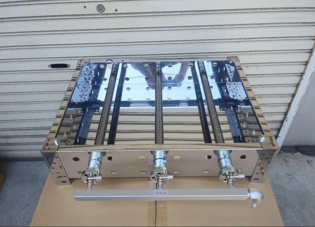 キャンセル品のため 大幅値引き 持ち手付 ６ミリ鉄板 プロパンガス グリラー