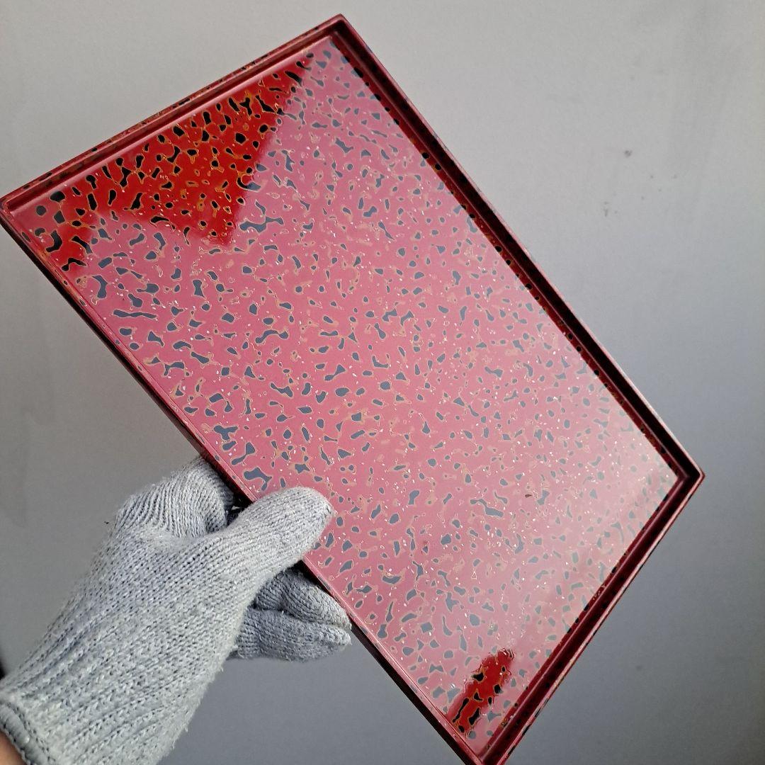 【津軽塗　尺1サイズ　長角卓上膳×1客】天然木製　唐塗\"赤上※1客分の価格表示