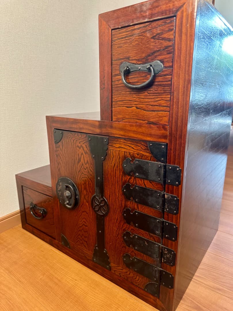 階段箪笥 両面式 民芸調 チェスト 骨董 ヴィンテージ②