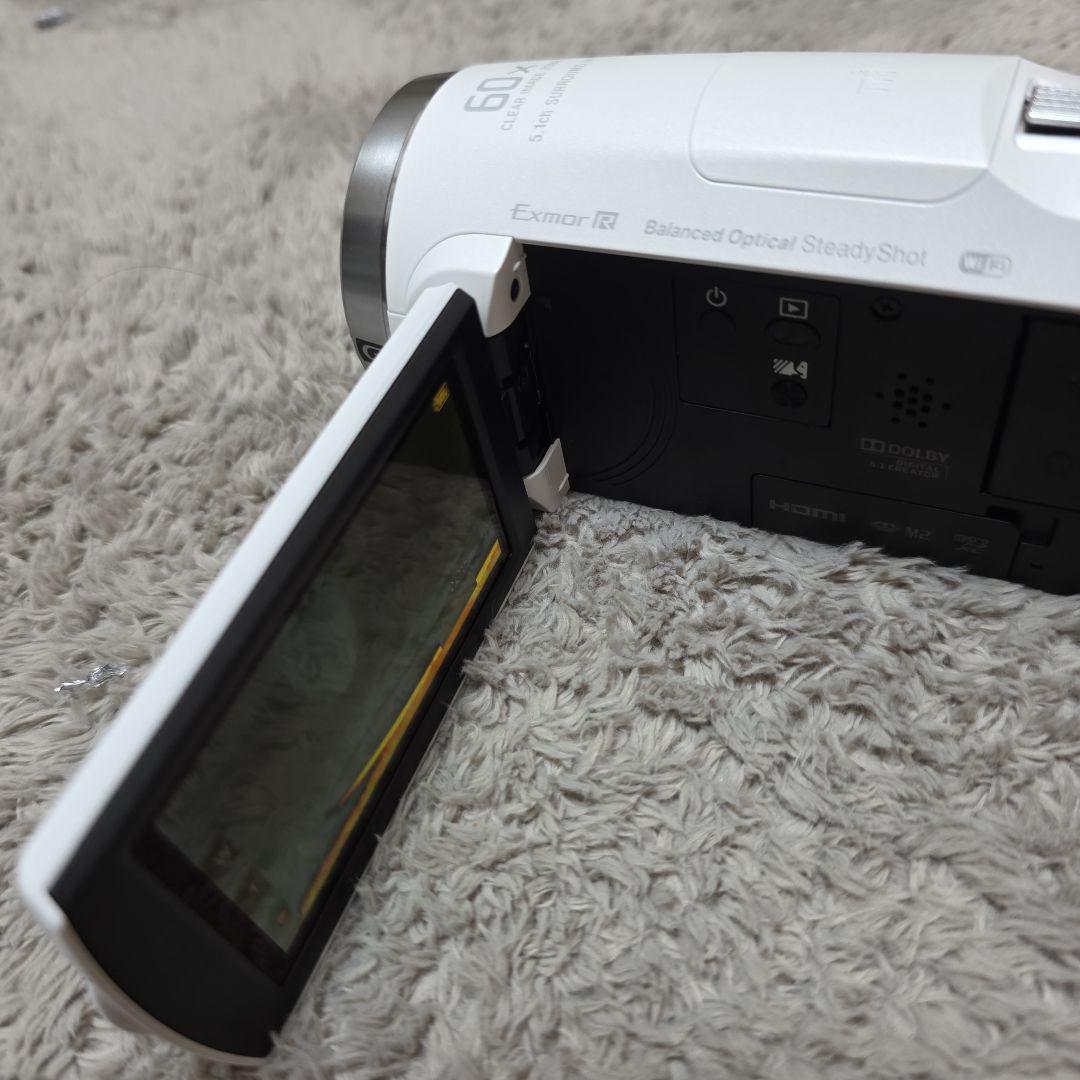 60倍ズーム ホワイト ビデオカメラ