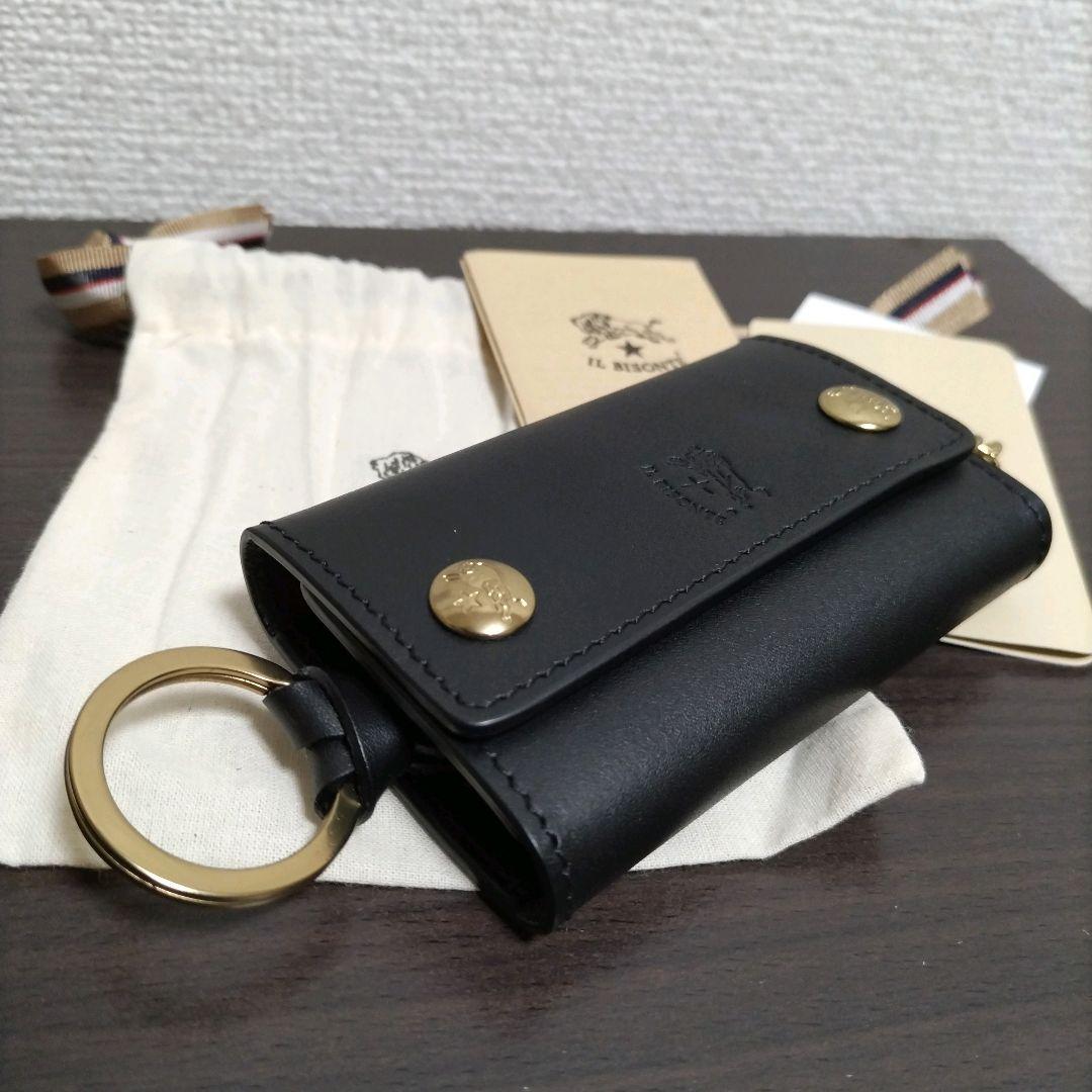 新品 イルビゾンテ 本革 キーケース キーホルダー 6連 ブラック 黒