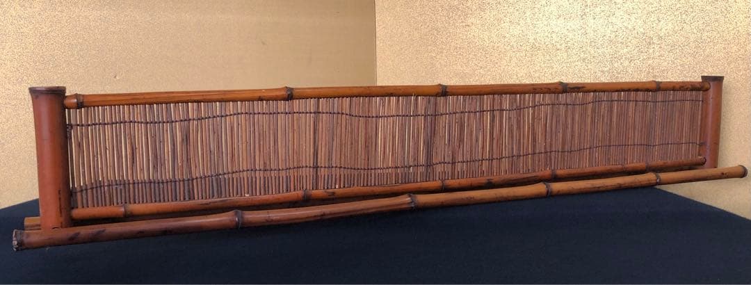 《R》茶道具 煎茶 煤竹結界 衝立 炉屏 竹峰作　 1f