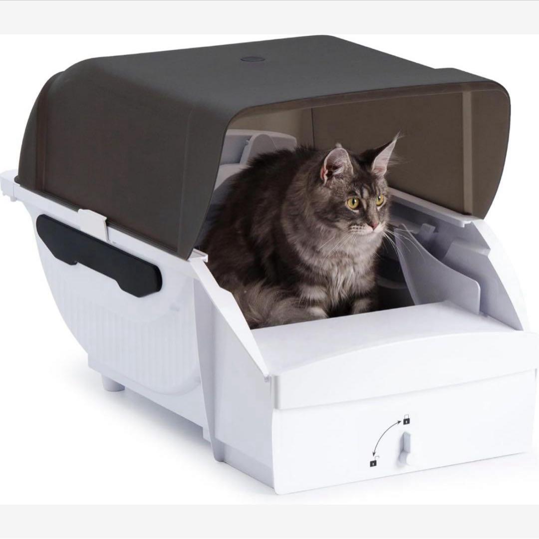 トイレ❣️猫 トイレ 自動 大型 全自動 ネコトイレ 大型猫用 多頭飼い 屋根付 猫 トイレ 自動 大型:全自動 大型猫用 多頭飼い静音設計 自動清掃 屋根