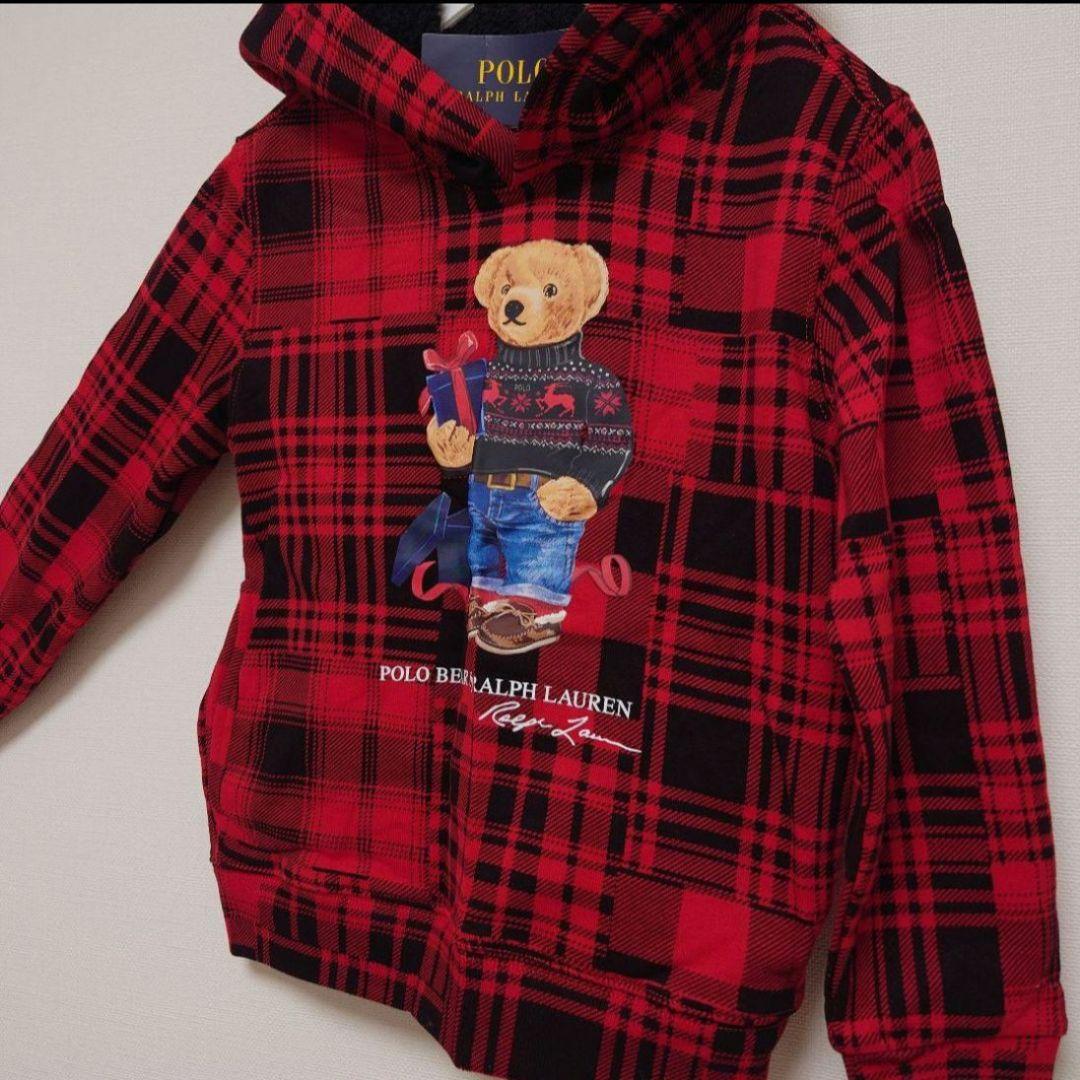 ラルフローレン　ポロベア トレーナー　130サイズ 赤黒チェック