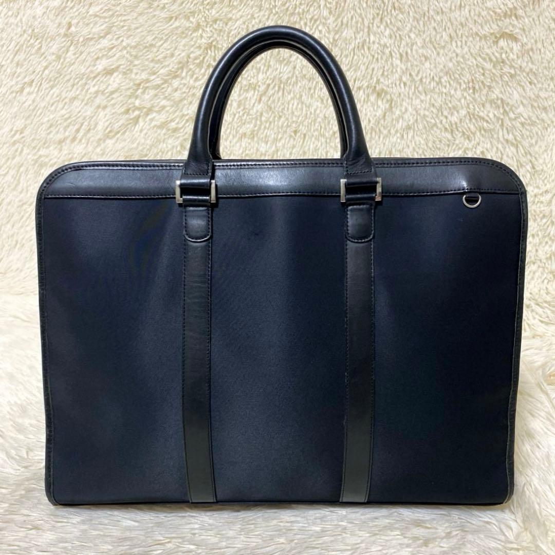 バーバリー ビジネスバッグ ノバチェック ロゴプレートナイロン レザー　ブラック