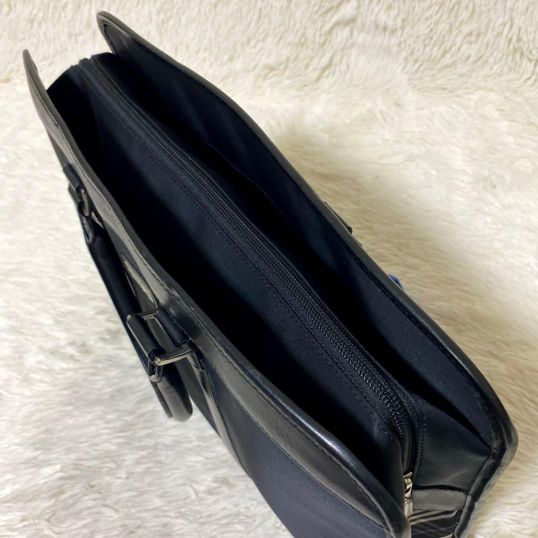 バーバリー ビジネスバッグ ノバチェック ロゴプレートナイロン レザー　ブラック