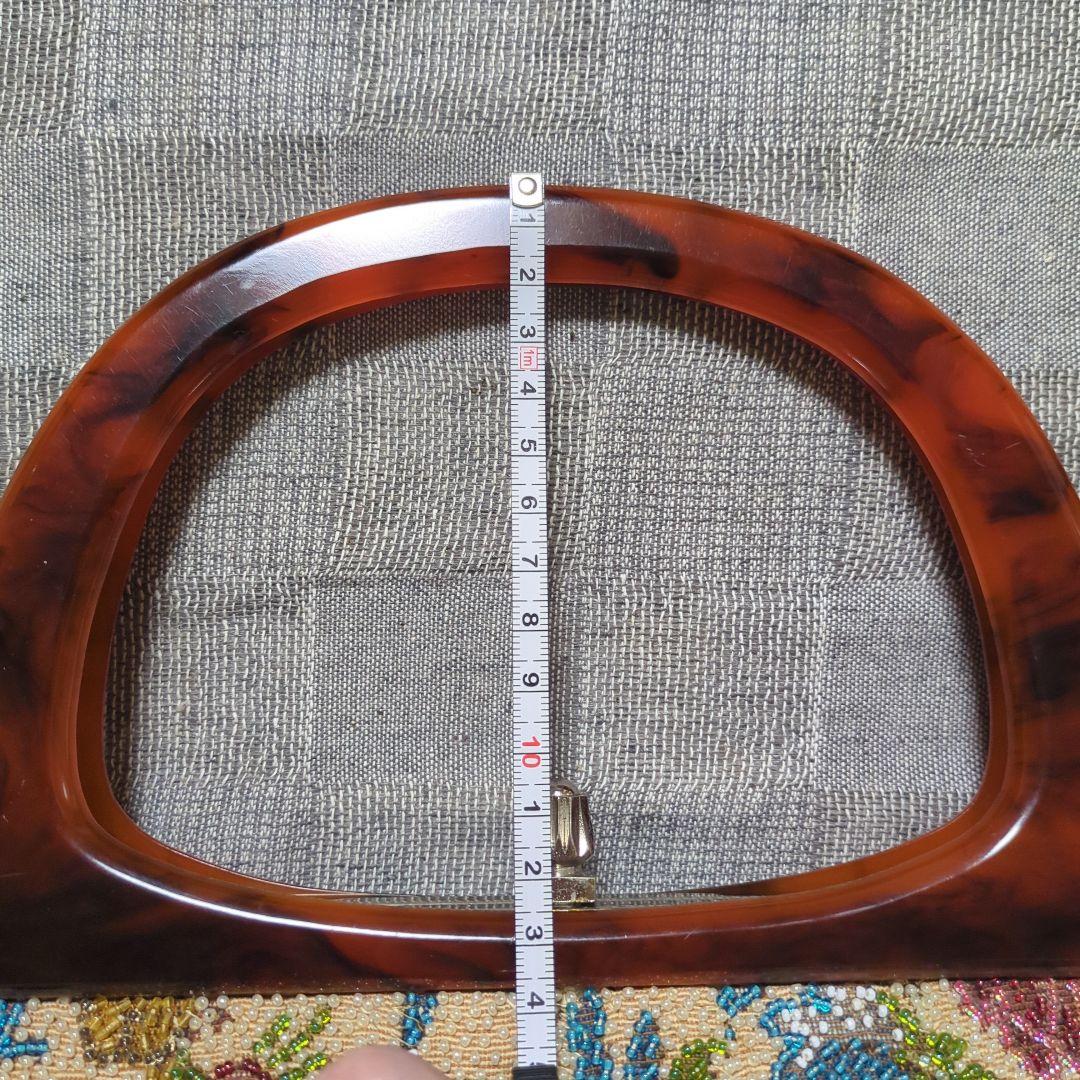 花柄刺繍ビーズバッグ　はしもと