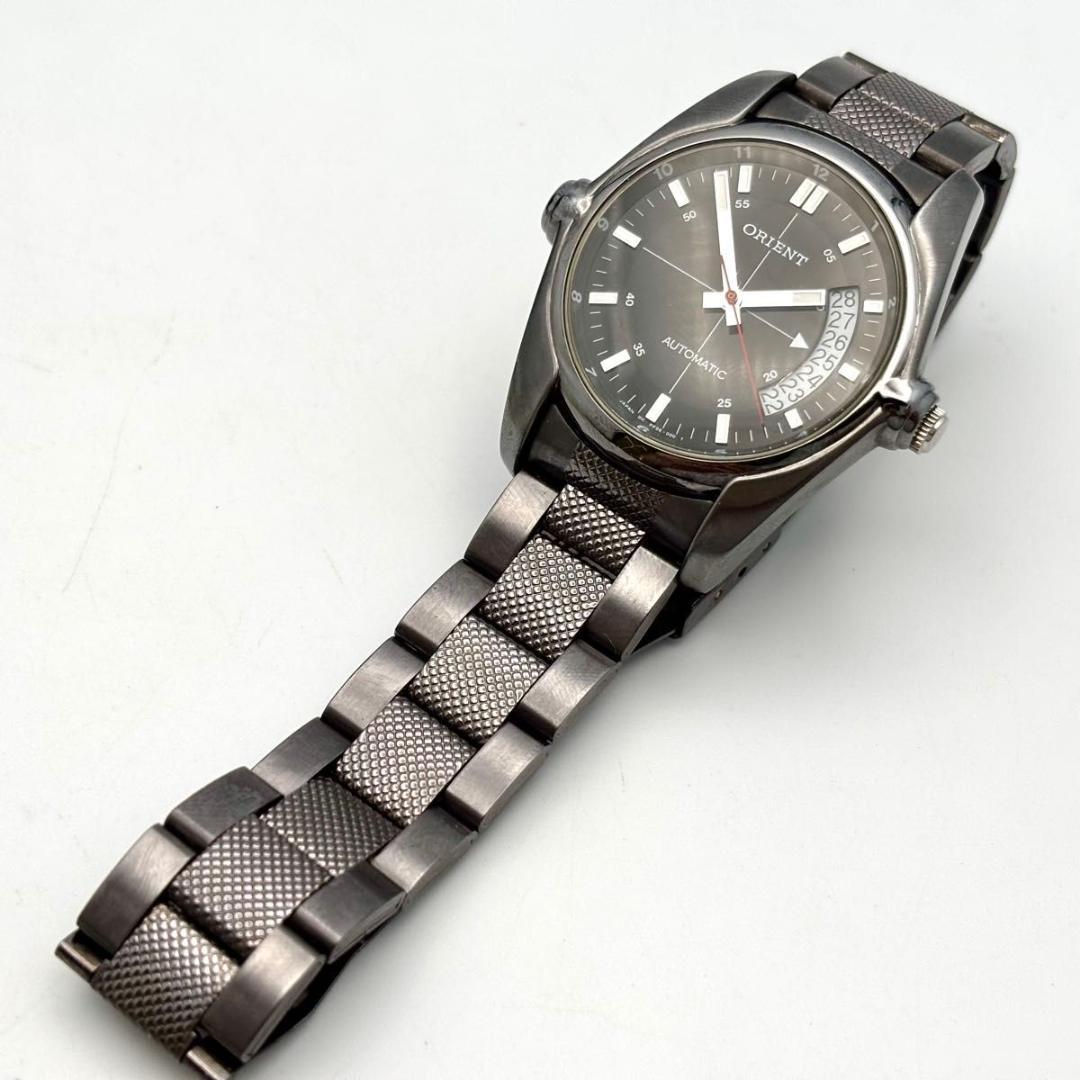 稼働 オリエント 腕時計 自動巻き AT PF0E-D0 3針 デイト シルバー