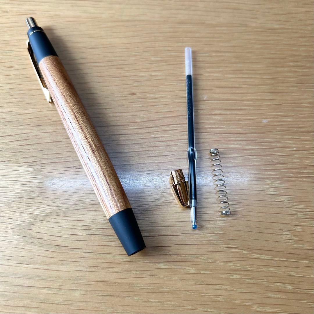 保証書付き】野原工芸 欅 ボールペン スリム ゴールド