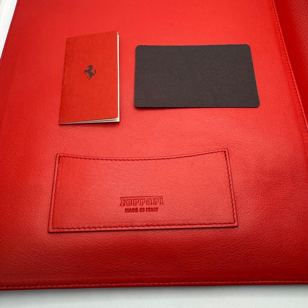Ferrari フェラーリ レザー タブレットフォルダー レッド 車検証
