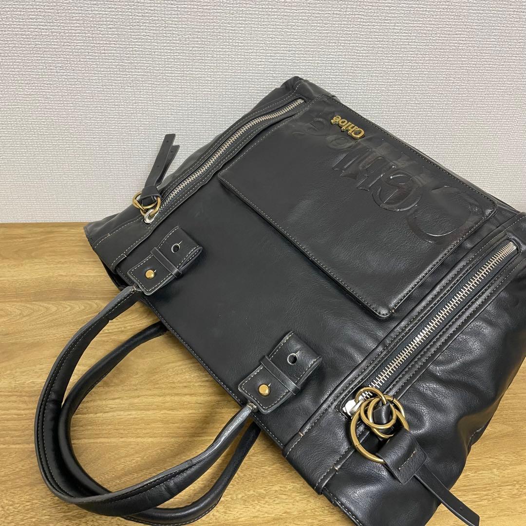 《美品》Chloe（クロエ） レザー ハンドバッグ ブラック 黒